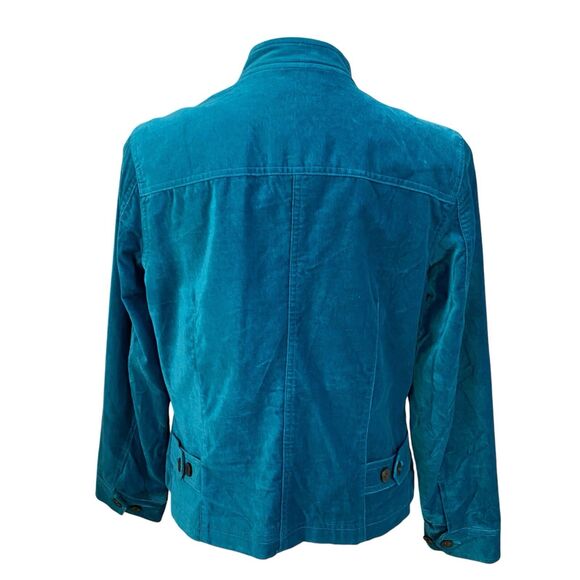Covington Blazer Womens 14 Blue Velour Jacket Career Professional Work Office - Picture 2 of 16